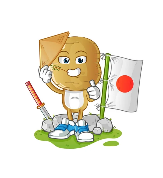 Potato Head Cartoon Japanese Vector Cartoon Character — Stock Vector