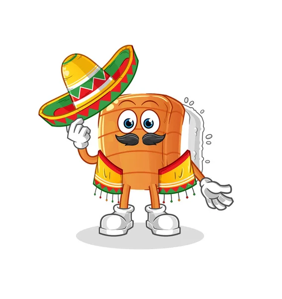 Sushi Mexicaanse Cultuur Vlag Tekenfilm Mascotte Vector — Stockvector