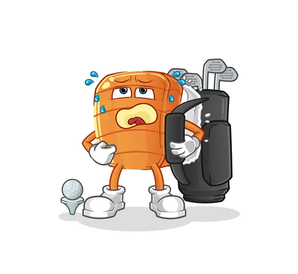 Sushi Con Equipo Golf Vector Mascota Dibujos Animados — Vector de stock