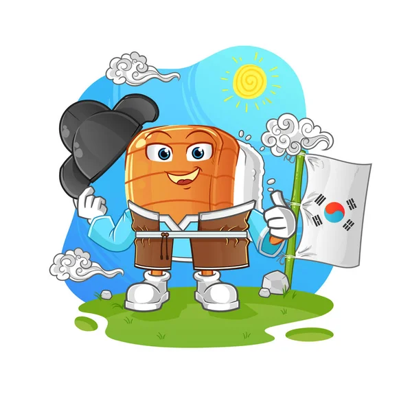 Suşi Koreli kültür vektörü. çizgi film karakteri