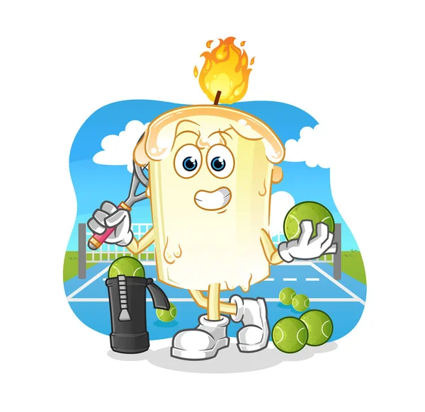 Mum, tenis illüstrasyonu oynar. karakter vektörü