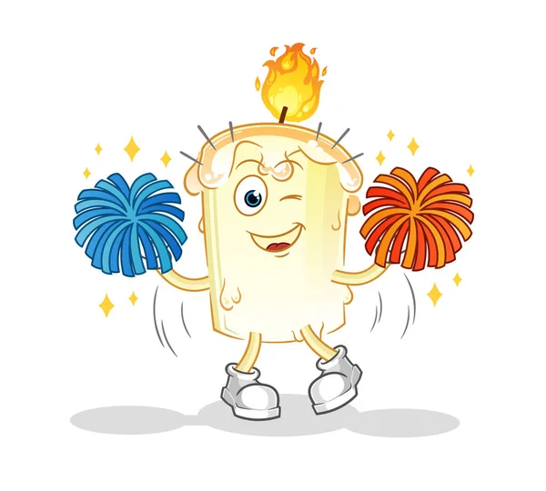 Mum ponpon kız çizgi filmi. çizgi film maskotu vektörü