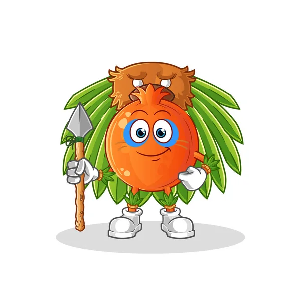 Nar kabilesinin maskotu. çizgi film vektörü