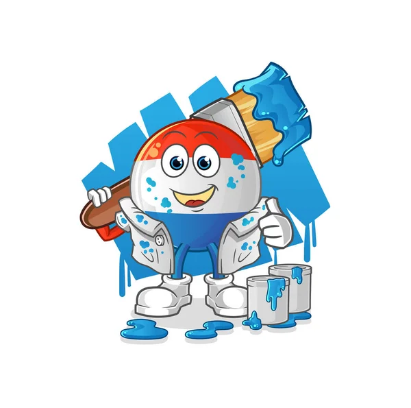 Flaman bayrak ressamı. karakter vektörü