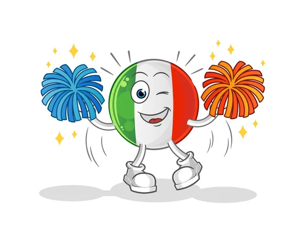 Italia Bandera Animadora Dibujos Animados Vector Mascota Dibujos Animados — Vector de stock
