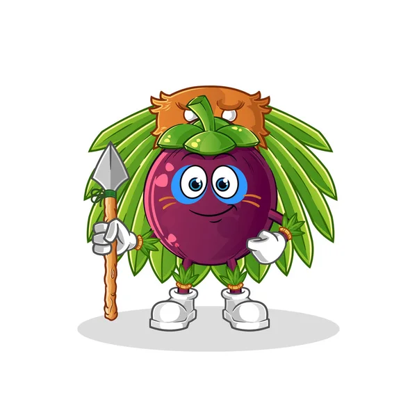 Mangosteen kabile maskotu. çizgi film vektörü