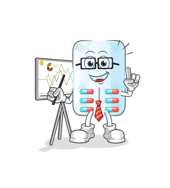 Medicijnmarketing Tekenfilm Mascotte Vector — Stockvector