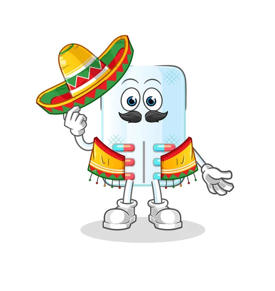 Medicina Cultura Bandera Mexicana Vector Mascota Dibujos Animados — Archivo Imágenes Vectoriales