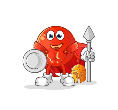 Türk bayrağı Spartalı karakteri. çizgi film maskotu vektörü