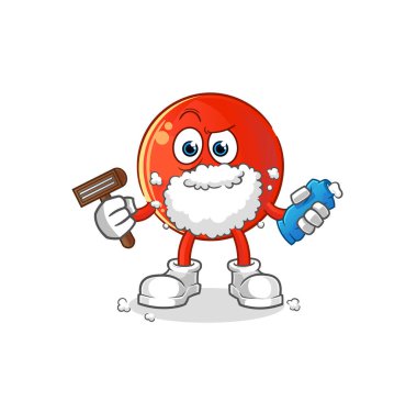 Türk bayrağı yüz kıllarını tıraş ediyor. çizgi film karakteri