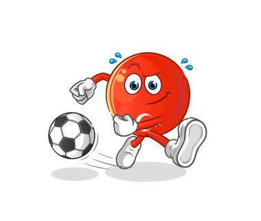 Türk bayrağı topa vuruyor. çizgi film maskotu vektörü