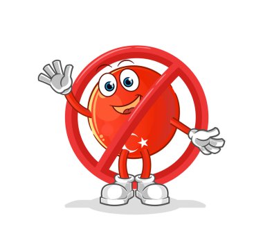 Türk bayrak maskotuna hayır de. çizgi film vektörü