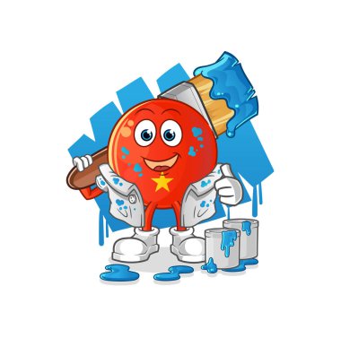 Vietnam bayrağı ressamı. karakter vektörü