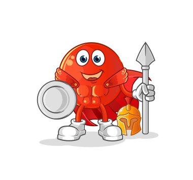 Vietnam bayrağı Spartalı karakteri. çizgi film maskotu vektörü