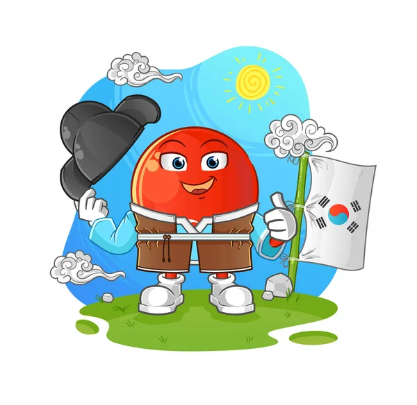 Türk bayrağı Kore kültür vektörü. çizgi film karakteri