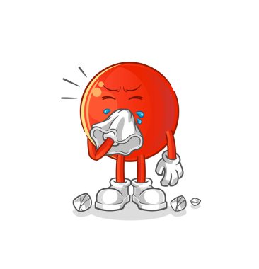 Vietnam bayrağı burnu sallayan adam. çizgi film maskotu vektörü