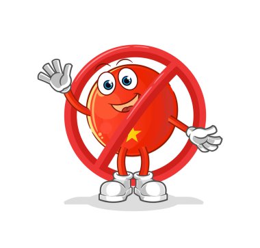 Vietnam bayrağı maskotuna hayır de. çizgi film vektörü