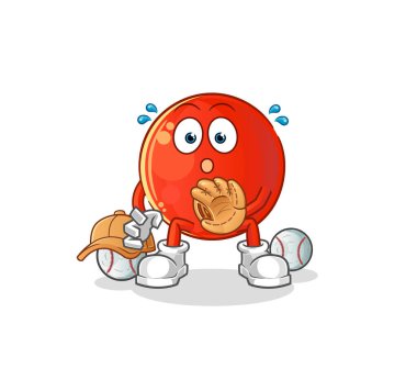 Vietnam bayrağı beyzbol yakalayıcısı çizgi filmi. çizgi film maskotu vektörü