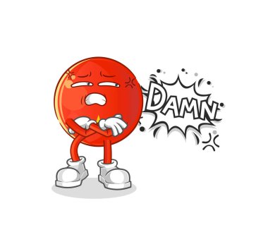 vietnamese flag very pissed off illustration. character vector