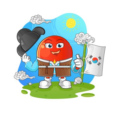 Vietnam bayrağı Kore kültür vektörü. çizgi film karakteri