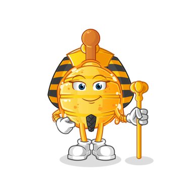 Ahşap ballı şeker kadim Mısır çizgi filmi. çizgi film maskotu vektörü