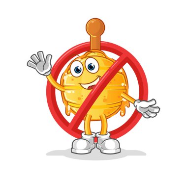 Tahta ballı balık maskotuna hayır de. çizgi film vektörü