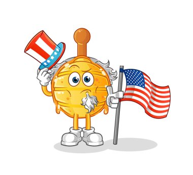 Tahta ballı ayı avcısı Sam Amca karakteri. çizgi film maskotu vektörü