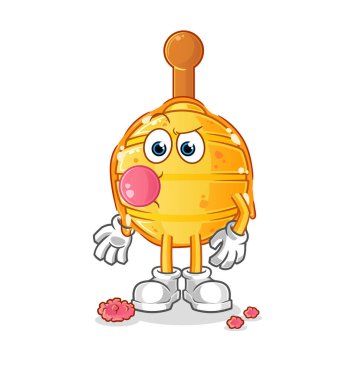 Tahta ballı çiklet sakızı taşıyıcısı. çizgi film karakteri