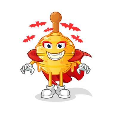 Tahta ballı dipper Dracula illüstrasyonu. karakter vektörü