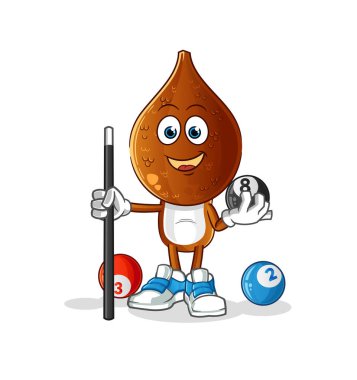 Yılan Meyvesi çizgi filmi bilardo karakterini canlandırıyor. çizgi film vektörü