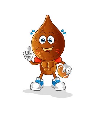 Yılan Meyvesi çizgi filmi rugby karakterini canlandırıyor. çizgi film vektörü