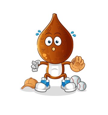 Yılan başlı çizgi film beyzbol tutucusu. çizgi film maskotu vektörü