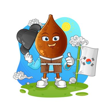 Yılan başlı çizgi film Kore kültür vektörü. çizgi film karakteri