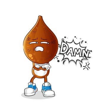 snake fruit head cartoon very pissed off illustration. character vector