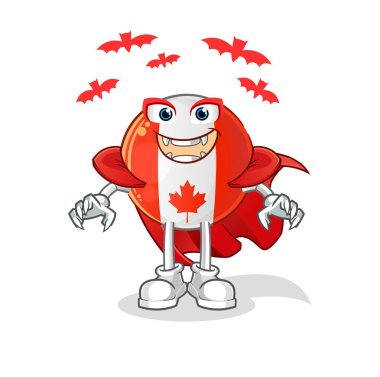 Kanada bayrağı Drakula illüstrasyonu. karakter vektörü