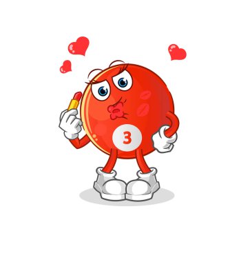 Kırmızı bilardo topu maskot. çizgi film vektörü