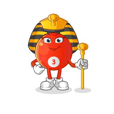 Kırmızı bilardo topu Eski Mısır çizgi filmi. çizgi film maskotu vektörü