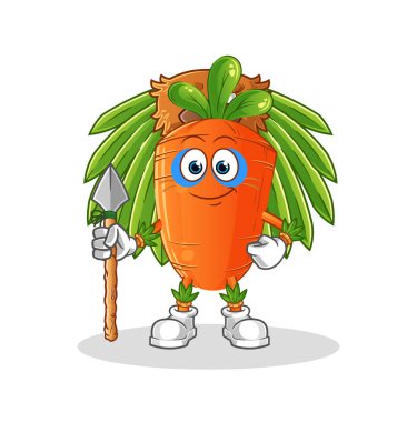 Havuç kabilesinin maskotu. çizgi film vektörü