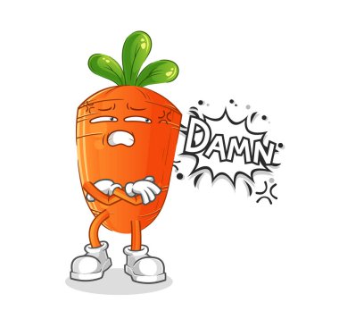 carrot very pissed off illustration. character vector