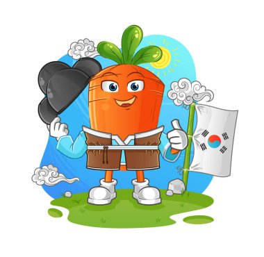 Havuç Koreli kültür vektörü. çizgi film karakteri