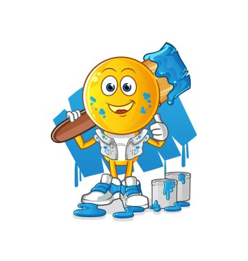 Çizgi film baş ressamı çizimi. karakter vektörü