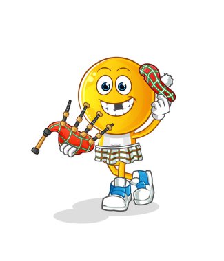 Gayda vektörlü, çizgi film karakteri İskoçyalı. çizgi film karakteri