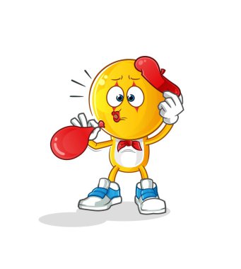 Çizgi film karakteri pandomim balonu şişiriyor. çizgi film vektörü