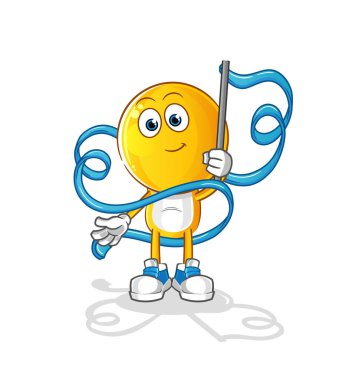 Duygusal baş çizgi film Ritmik Jimnastik Maskotu. çizgi film vektörü