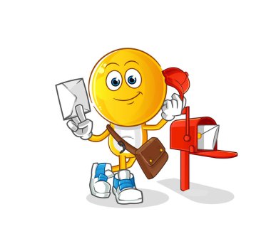 Çizgi film başındaki postacı vektörü. çizgi film karakteri