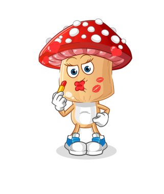 Kırmızı mantar kafalı çizgi film maskotu. çizgi film vektörü