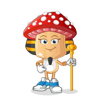 Kırmızı mantar kafası çizgi film Antik Mısır. çizgi film maskotu vektörü