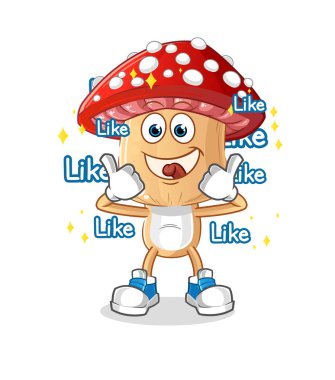 Kırmızı mantar kafalı çizgi film çok beğeni topluyor. çizgi film vektörü