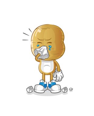 Patates kafalı çizgi film karakteri. çizgi film maskotu vektörü