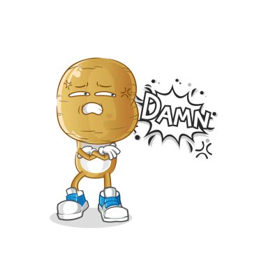 potato head cartoon very pissed off illustration. character vector